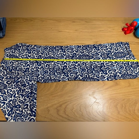 ZARA Blue White Ikat Print Wide Leg Pants Size M Made in Turkey - Picture 6 of 8